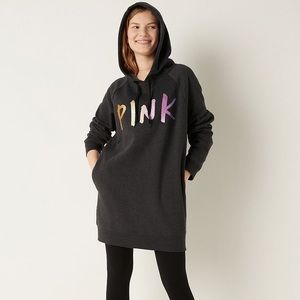Victoria’s Secret PINK Hoodie Dress Large OVERSIZED Sweatshirt Pockets NWT
